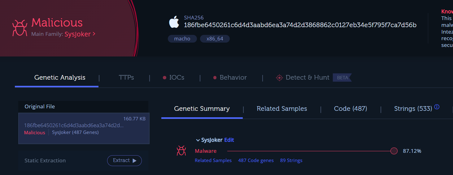 SysJoker malware sample Mac threat