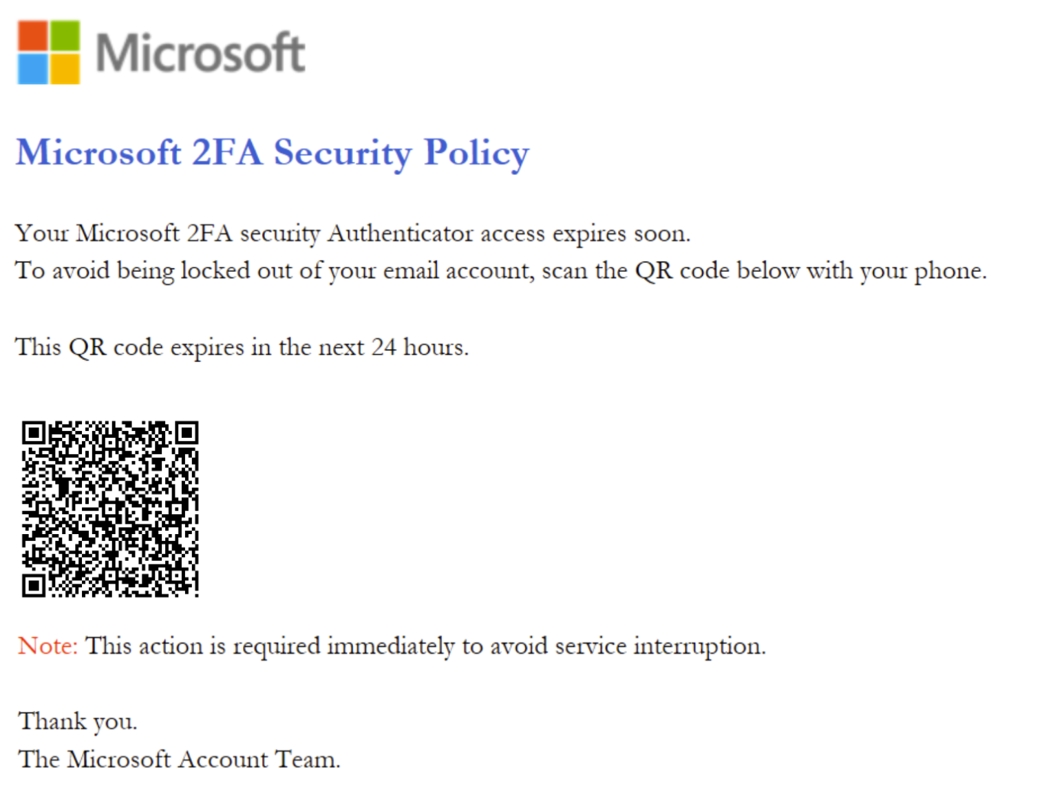 qr code extracted from a phishing email